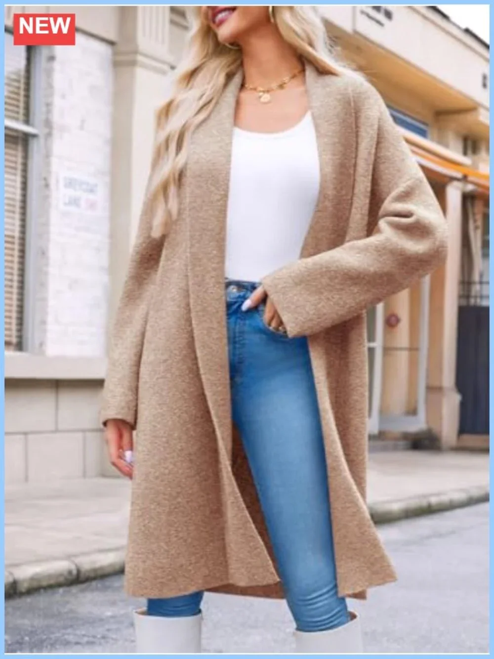 Chunky Knit Long Cardigan Coatigan Oversized Open Front Sweater